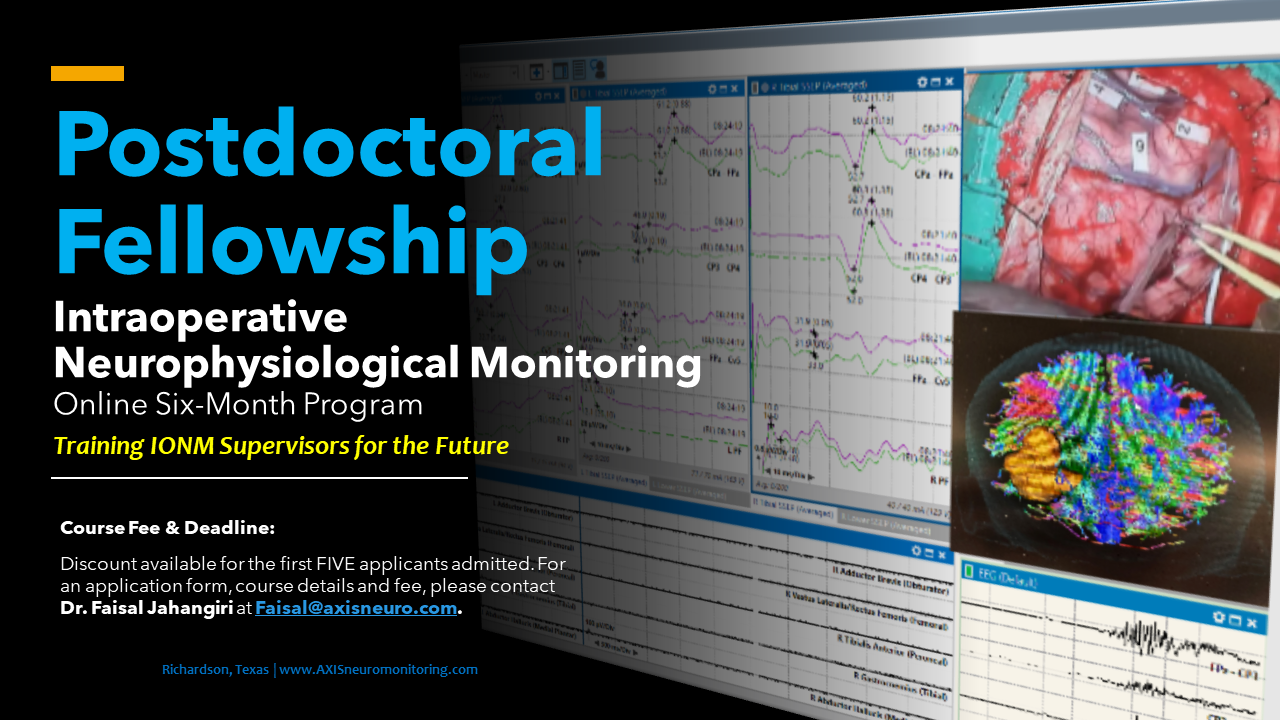 Postdoctoral Fellowship - Intraoperative Neurophysiological Monitoring - Online Six-Month Program - Training IONM Supervisors for the Future